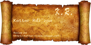 Ketter Rózsa névjegykártya