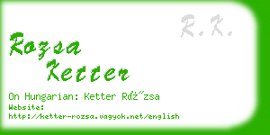 rozsa ketter business card